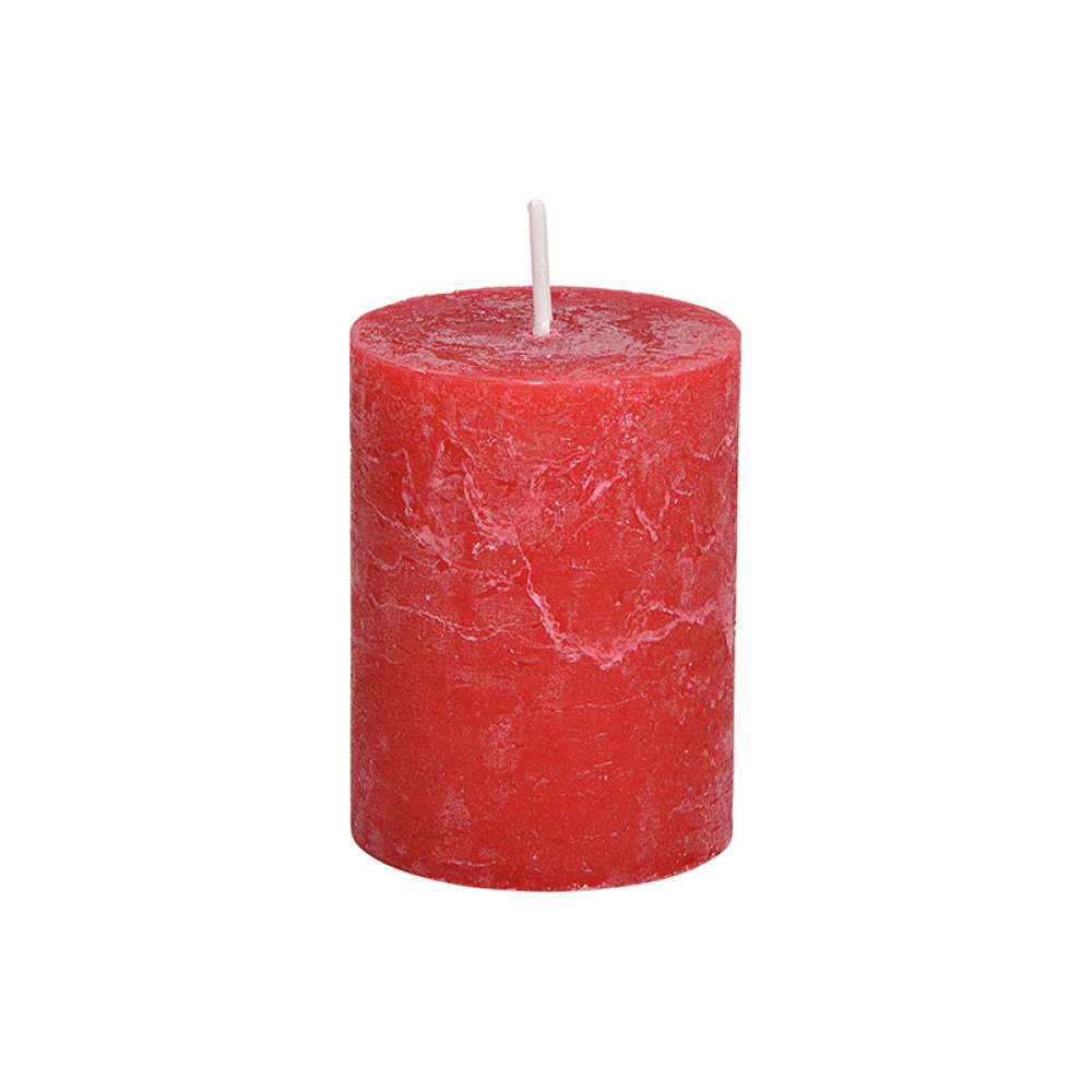 Lumanare de ceara, rosu, pentru decor, 6,8x9x6,8 cm