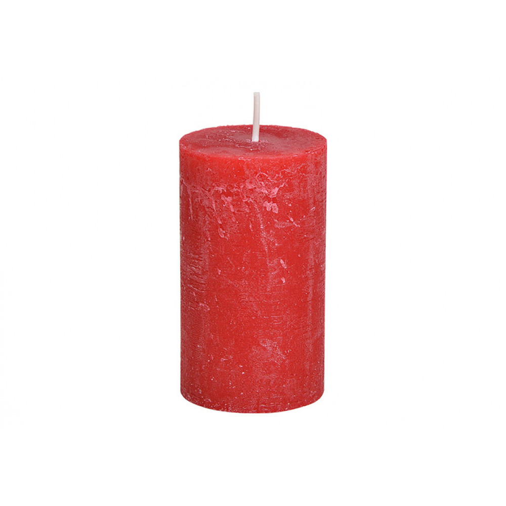 Lumanare de ceara, rosu, pentru decor, 6,8x12x6,8 cm