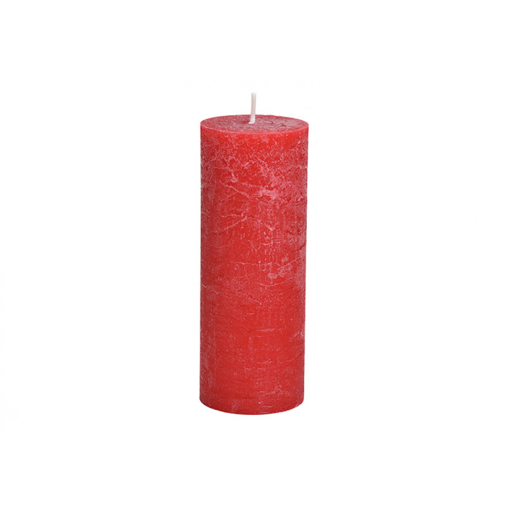 Lumanare de ceara, rosu, pentru decor, 6,8x18x6,8 cm