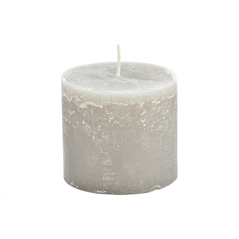 Lumanare de ceara, gri deschis, pentru decor, 10x9x10cm