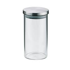 Borcan depozitare cu capac din otel inoxidabil 0,35 l