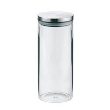 Borcan depozitare cu capac din otel inoxidabil 1,3 l